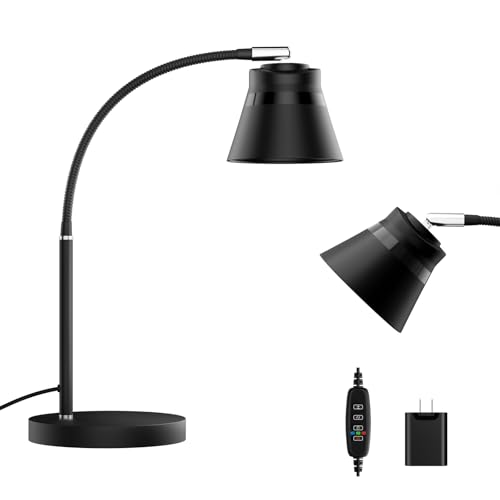 Metal Desk Lamp, 24-Inch Table Light for Home Office/Bedroom/College Dorm Room, LED Bulb Included, 1000LM, 3 Color Modes, 10 Dimmable Levels, Black - color: Black