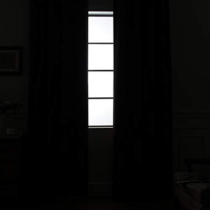 Yakamok Blackout Curtains 38x84 inch Black Thermal Drapes-Bedroom | 2 panels,room darkening,thermal insulated,noise reducing,privacy protection,grommet window treatment,living room study dining - color: Black, size: 38"W x 84"L (Pack of 2)