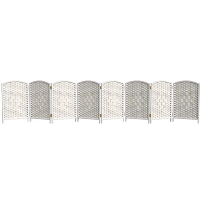 Red Lantern 2 ft. Short Diamond Weave Fiber Folding Screen - White - 8 Panel - color: White, size: 8 Panel