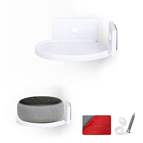 BRAINWAVZ 10.2cm(4인치) 소형 플로팅 선반, 접착제 및 나사 입력, 블루투스 스피커, 카메라, 식물, 장난감, 책 등용, 쉬운 설치 선반 벽 마운트 (화이트) - color: 10.2cm(4인치) 원형
