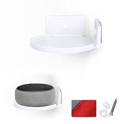 BRAINWAVZ 10.2cm(4인치) 소형 플로팅 선반, 접착제 및 나사 입력, 블루투스 스피커, 카메라, 식물, 장난감, 책 등용, 쉬운 설치 선반 벽 마운트 (화이트) - color: 10.2cm(4인치) 원형