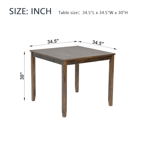 Knocbel Classic 2-Person Dining Table for Small Space, Wooden Apartment Condo Pub Bistro Kitchen Dining Furniture, Standard Height (Walnut Square 30" H) - color: Walnut Square 30"h