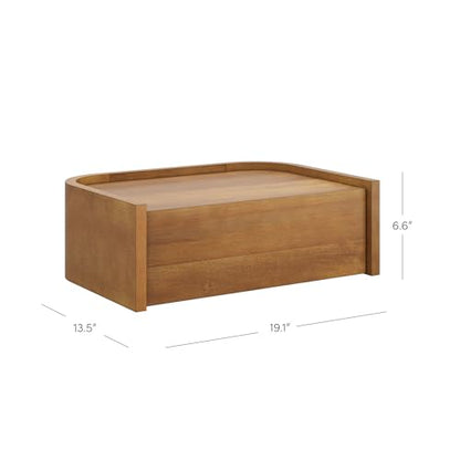 Nathan James Tyla Wall Mounted Bedside Table, Floating 1-Drawer Nightstand with Rounded Edges, Light Brown - color: Tyla Light Brown, size: 1