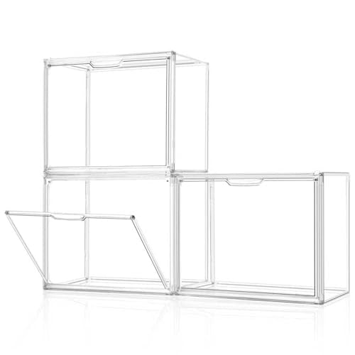 starogegc Purse Organizer for Closet, Clear Acrylic Display Case, 3Pack | Plastic Handbag&Purse Storage Organizer, Stackable Purse Display Case with Magnetic Door for Book, Toys, Hat - size: 3