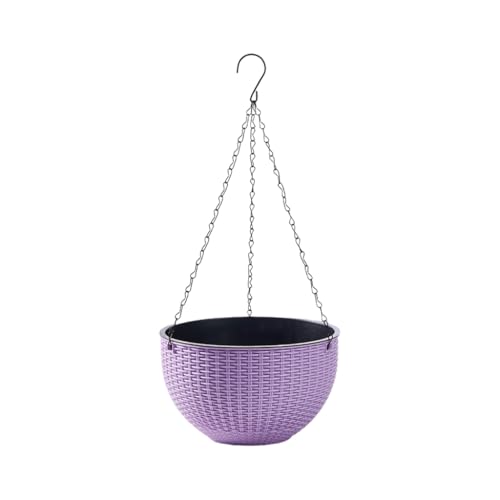 Rattan Styles Hanging Planter, Resin Small Hanging Flower Pot | Kangnice Rattan Styles Hanging Planter, Resin Small Hanging Flower Pot - color: Purple