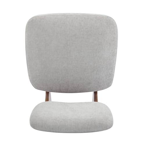 Christopher Knight Home Mores Low Profile Accent Chair Set of 2, Modern Living Room Armless Lounge Chair, Fabric Comfy Reading Chair for Bedroom, Wooden Frame and Thick Padded Seat, Walnut+Gray - color: Walnut+gray