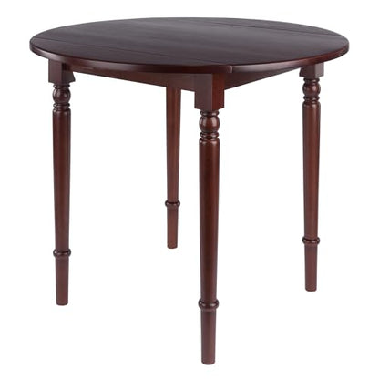 Winsome Sorella 5-pc Set Round Drop Leaf Table, Walnut - color: Walnut, size: Table + 4 Chairs