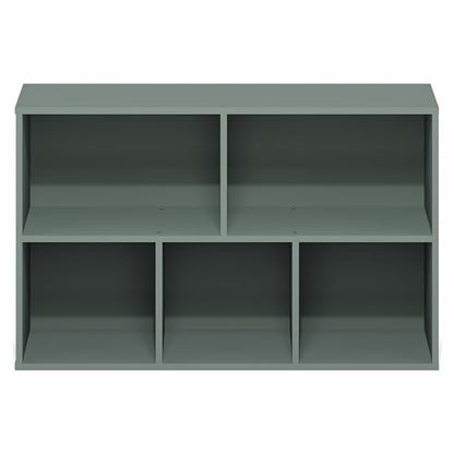Furinno LUDER Book Shelf, 5-Cube Bookshelf, Reversible Bookcase, 9.4 x 19.5 x 31.5, Easy Assembly, for Living Room, Bedroom, Home Office, Sage Green - color: Sage Green, size: 5-Cube