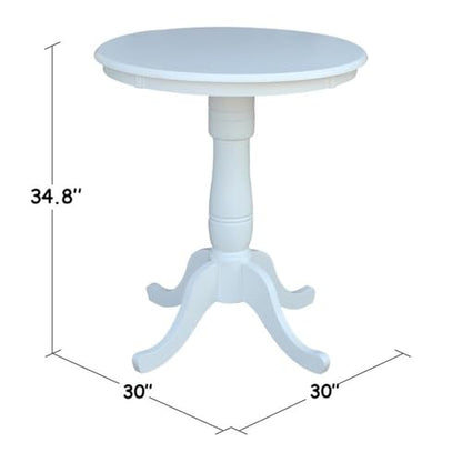 Whitewood Industries International Concepts 30" Round Top Pedestal Table, White - color: White