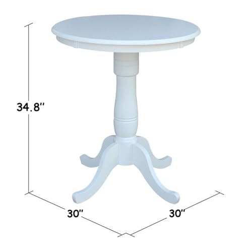 Whitewood Industries International Concepts 30" Round Top Pedestal Table, White - color: White
