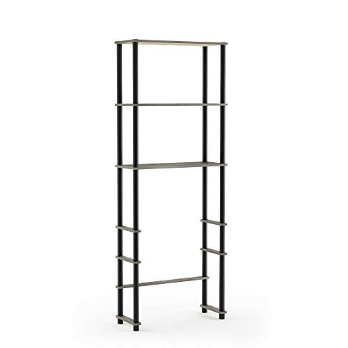 Furinno Turn-N-Tube with 3 Shelves Toilet Space Saver, French Oak Grey/Black - color: French Oak/Black, style: Basic Rack