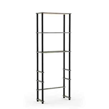 Furinno Turn-N-Tube with 3 Shelves Toilet Space Saver, French Oak Grey/Black - color: French Oak/Black, style: Basic Rack