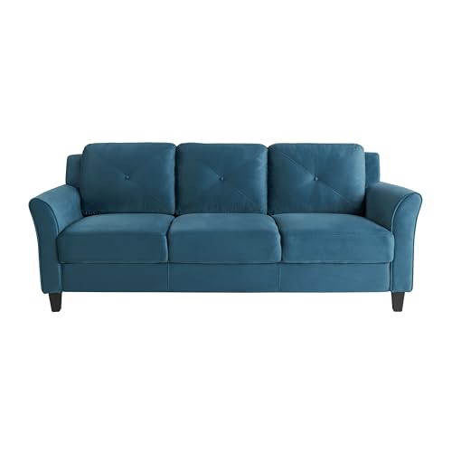 Studio Living Harrington 80.3" Sofa, Transitional Modern, Pocket Coil Comfort, Easy Assembly, Woven Fabric, Blue - color: Blue, size: Sofa