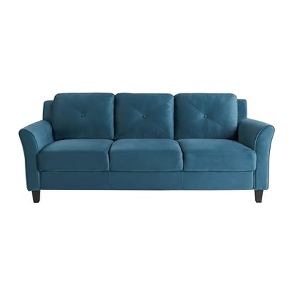 Studio Living Harrington 80.3" Sofa, Transitional Modern, Pocket Coil Comfort, Easy Assembly, Woven Fabric, Blue - color: Blue, size: Sofa