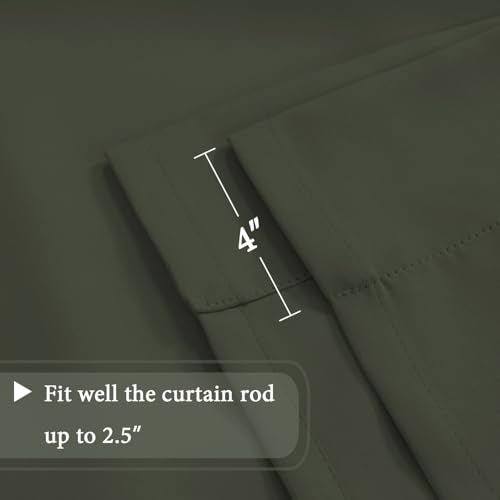 H.VERSAILTEX Blackout Tie Up Curtain Thermal Insulated Window Shade Light Blocking Balloon Roman Shade Bathroom Adjustable Rod Pocket Panel for Small Window,42" Wide by 63" Long,Olive - color: Olive