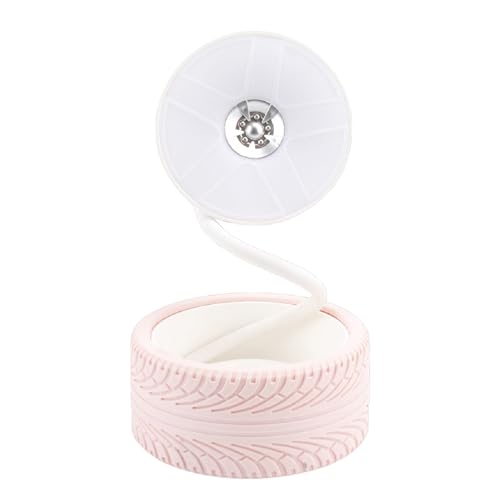 Pongnas Roseate Bedside Lamp with Wheel Design USB Charging Port Warm White Foldable LED Light for Bedroom Study Living Room Travel - color: Roseate
