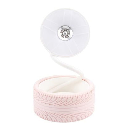 Pongnas Roseate Bedside Lamp with Wheel Design USB Charging Port Warm White Foldable LED Light for Bedroom Study Living Room Travel - color: Roseate