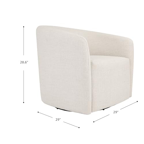 HomePop 360° Swivel Barrel Accent Chair - Putty Woven Fabric - color: Putty Beige