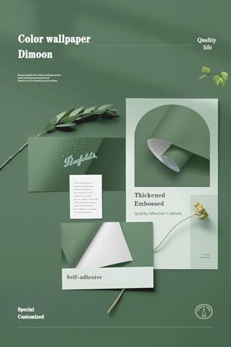 118''x17.7'' Green Peel and Stick Wallpaper Contact Paper Modern Self Adhesive Wall Paper Removable Renter Friendly Textured Solid Color Shelf Cabinet Vinyl Roll (118''x17.7'',Dark Green) - color: Dark Green, size: 17.7" x 118"