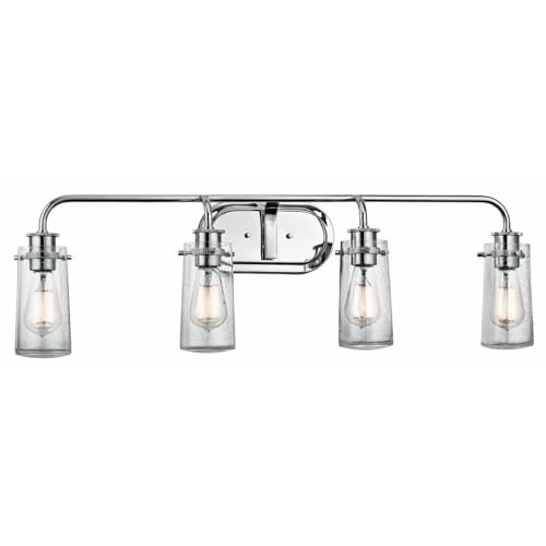 Kichler Braelyn 4-Light Industrial Vanity Light, Chrome - color: Chrome, size: 44 in 4-Light