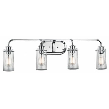 Kichler Braelyn 4-Light Industrial Vanity Light, Chrome - color: Chrome, size: 44 in 4-Light