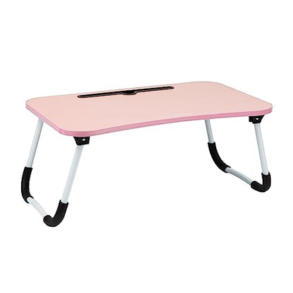 Mind Reader Lap Desk Laptop Stand, Bed Tray, Folding Legs, Couch Table, Portable, MDF, 23.25" L x 13.75" W x 10.5" H, Pink - color: Pink