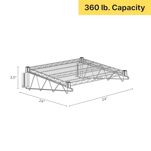 24" x 24" Chrome Wire Wall Mount Shelf - color: Chrome, size: 24" x 24"