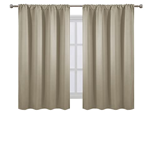 Blackout Curtains 42 x 54 inch/Beige Curtains Set of 2 Panels/Thermal Insulated Room Darkening Bedroom Curtains - color: Beige, size: 42"W x 54"L (Pack of 2)