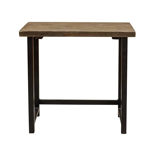 Alaterre Furniture Pomona Compact Writing Desk, Natural, 32”x21”x30” | Rustic Industrial Style Small Home Office Desk with Solid Wood Top, Metal Frame, Durable Lacquer Finish and Floor Levelers - style: Desk Only