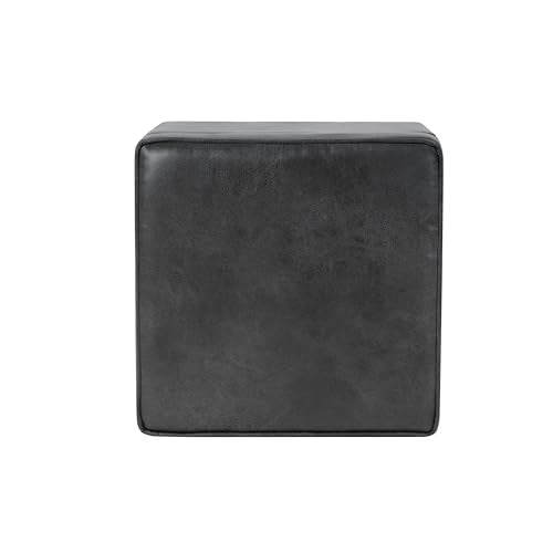 HomePop 18" Classic Square Storage Ottoman - Gray Faux Leather - color: Gray Faux Leather