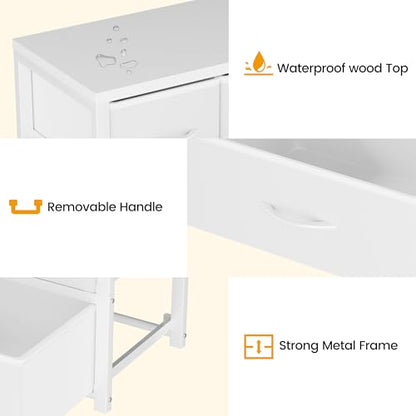 Homeiju Stackable 3-Drawer Fabric Dresser with Waterproof Wood Top – Closet Organizer & Storage Drawers for Bedroom, Modern Metal Frame Design (2 Tier-2 Pack) - size: 3-Drawer, 2-Tier, 2-Pack