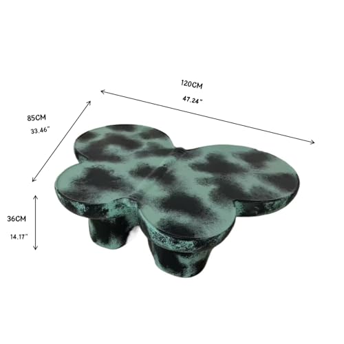 Modern Fiberglass Butterfly Coffee Table, Black and White Artistic Center Table, Sculptural Accent Cocktail Table for Living Room, Durable Contemporary Furniture(47''Blue+Black) - color: 47''blue+black