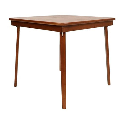 Stakmore Classic Straight Edge Square Wood Folding Table, 32x32, Cherry | Foldable Card Table, Wooden Tabletop Furniture for Cards, Board Games, Dining, and Extra Seating - color: Cherry