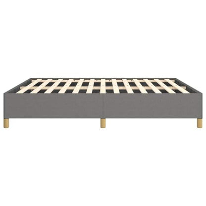 Queen Size Upholstered Bed Frame, Dark Gray Polyester Fabric Platform Bed with Sturdy Engineered Wood Slats, Modern Low Profile Bed Base, No Box Spring Needed - color: Dark Gray, size: Queen & 13.8"
