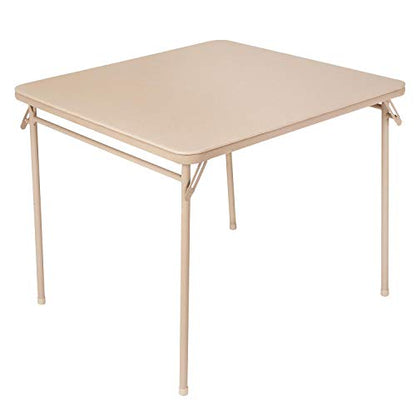 COSCO 34" Square Vinyl Top Folding Card Table, Antique Linen - color: Antique Linen