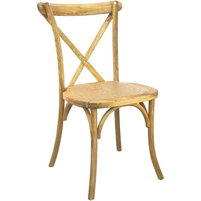 Merrick Lane Bardstown X-Back Bistro Style Wooden Dining Chair for Kitchens and Dining Rooms, High-Back Wood Stackable Kitchen Chair, Natural - color: Natural