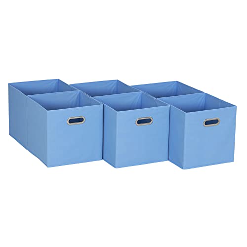 Household Essentials 6 ct Open Fabric Cube Storage Bins, Carolina Blue - color: Carolina Blue, size: 11” L x 11” W x 11” H