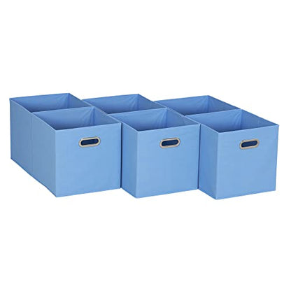 Household Essentials 6 ct Open Fabric Cube Storage Bins, Carolina Blue - color: Carolina Blue, size: 11” L x 11” W x 11” H