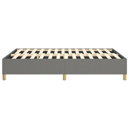 Full Size Bed Frame Upholstered Platform Bed, Dark Gray Polyester Fabric, Modern Low Profile Mattress Foundation with Durable Wood Slats Support - size: Full Bed