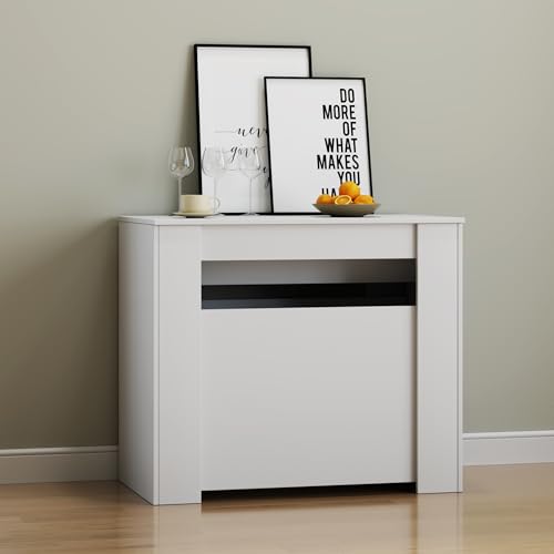 Transformer Table, Expandable Dining Table for 10-12 People, Folding Console Table Space Saving Furniture for Small Apartments, White - color: A White, size: Style A
