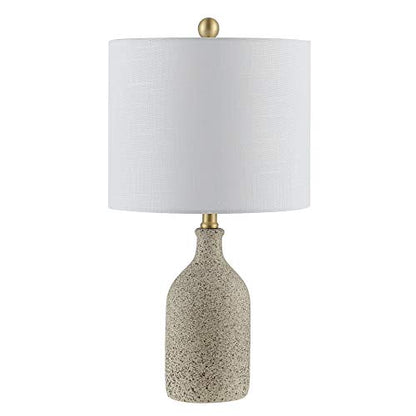 SAFAVIEH Lighting Collection Gunnar Farmhouse Grey Speckled Ceramic 23-inch Bedroom Living Room Home Office Desk Nightstand Table Lamp (LED Bulb Included)