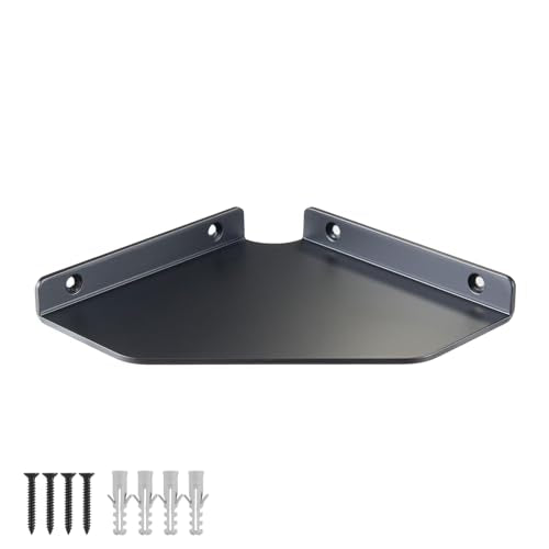 8 Inch Black Floating Corner Shelf Wall Mounted, Triangle Storage Shelf for Kitchen, Speakers, Wine, Decor & Small Electronics - color: Black, size: 8 inch corner shelves