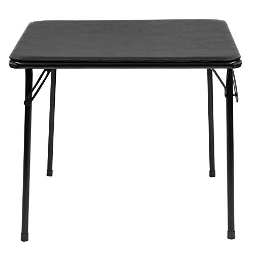 Flash Furniture Mindy Kids Folding Table, Black | Vinyl Padded Top, Powder Coated Locking Legs, Daycare - color: Black, size: Table