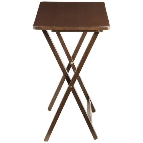Foldable Rubberwood TV Tray Table, Elegant Walnut Tone – Lightweight Carry-and-Use Design for Living Room, Bedroom or Balcony, Reliable Folding Mechanism for Daily Use