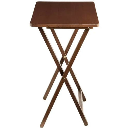Foldable Rubberwood TV Tray Table, Elegant Walnut Tone – Lightweight Carry-and-Use Design for Living Room, Bedroom or Balcony, Reliable Folding Mechanism for Daily Use