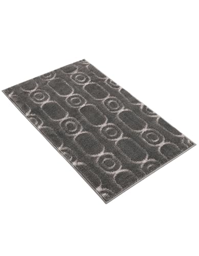 Rugs.com Vogue Geo Collection Rug – 2x3 Gray Medium-Pile Rug Perfect for Entryways, Kitchens, Breakfast Nooks, Accent Pieces - color: Gray and Silver, size: 2' x 3' Rectangular