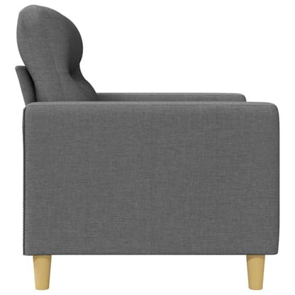 3-Seater Sofa Dark Gray FabricCouch with Metal Frame and Foam Cushions, Rectangular Mid-Century Modern Settee Furniture for Living Room and Office Seating - size: 3-Seater