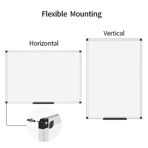 VIZ-PRO Magnetic Whiteboard/Dry Erase Board, 48 X 36 Inches, Silver Aluminium Frame - size: 48"W x 36"H