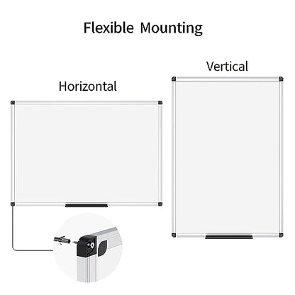VIZ-PRO Magnetic Whiteboard/Dry Erase Board, 48 X 36 Inches, Silver Aluminium Frame - size: 48"W x 36"H