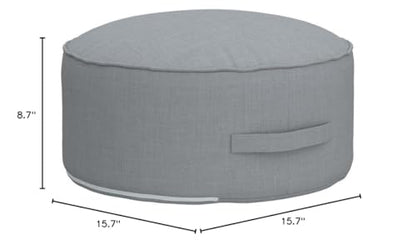 Round Pouf Foot Stools Comfortable Ottoman Floor Seat Cushion Movable Foot Rest Washable Case for Living Room, (Sky Blue) - color: Blue